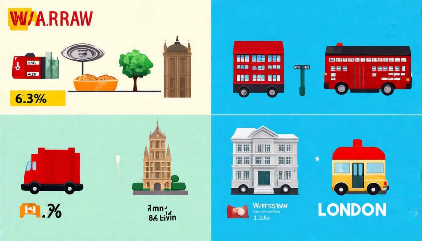 Discover How Warsaw’s Cost of Living is 63.8% Lower than London’s: A Comparative Analysis of Two Capitals